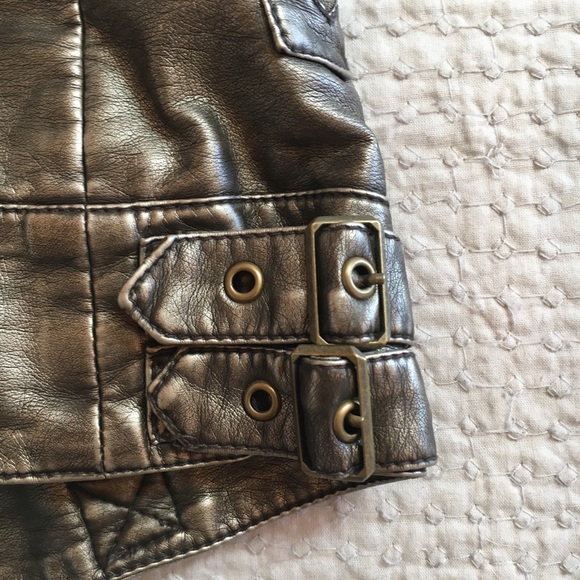 Guess dull brown leather jacket - Picture 4 of 7